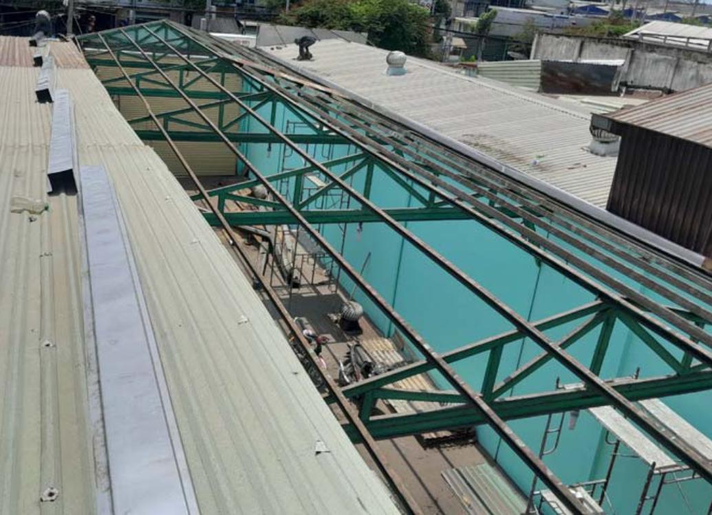 Thi công lắp đặt máng xối kho xưởng tại Nhơn Trạch Đồng Nai